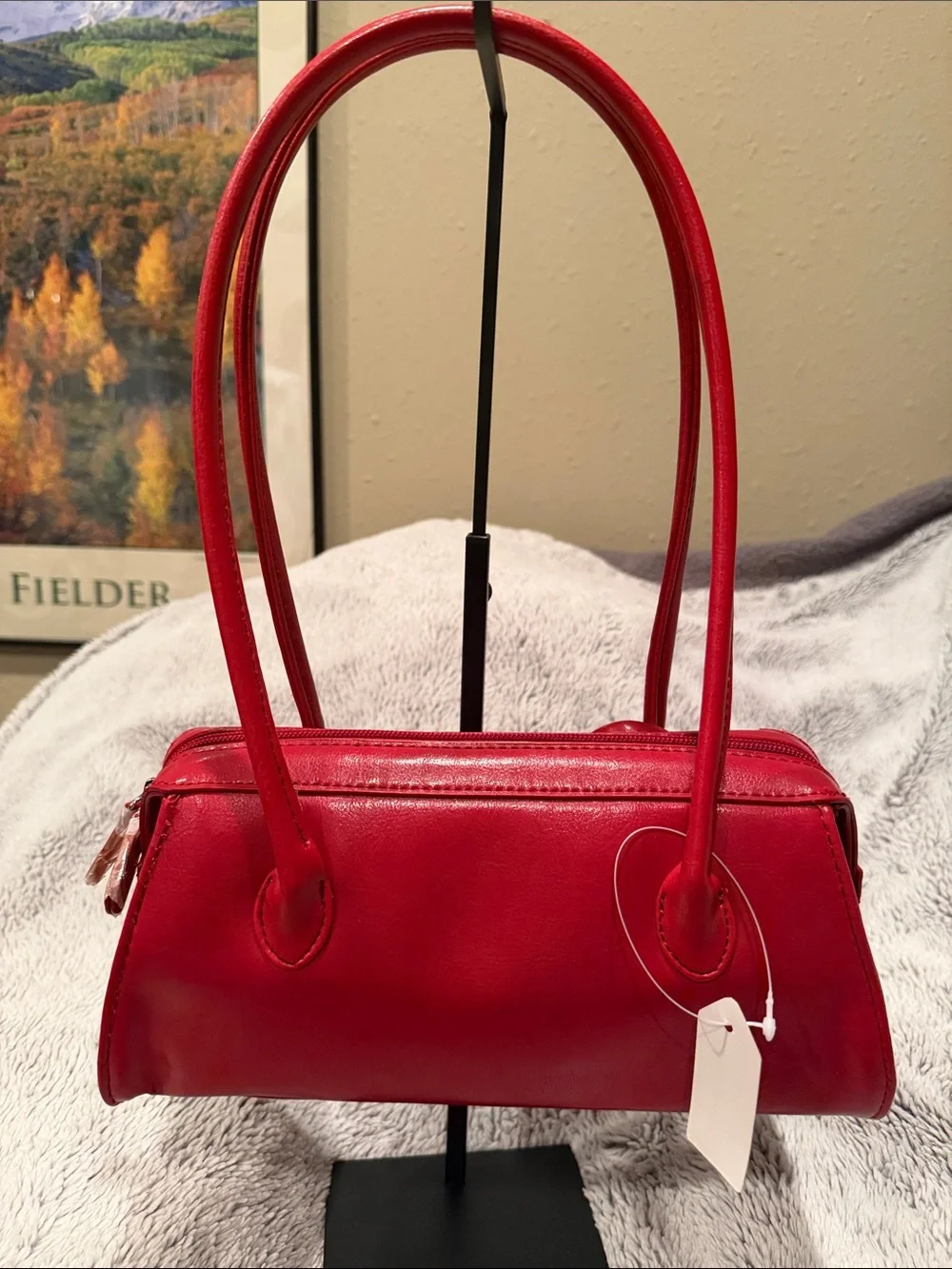 Red Women’s Vegan Leather Shoulder Bag